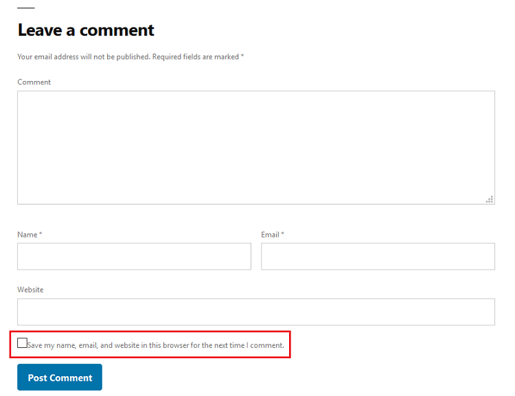 comment consent - wordpress gdpr compliance