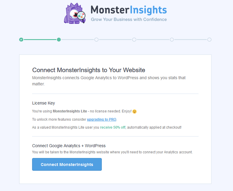 connect to monsterinsights