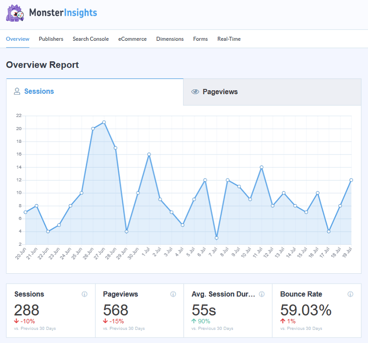 monsterinsights reports