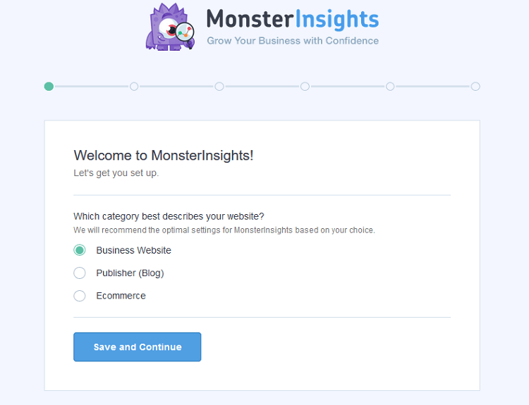 monsterinsights setup wizard