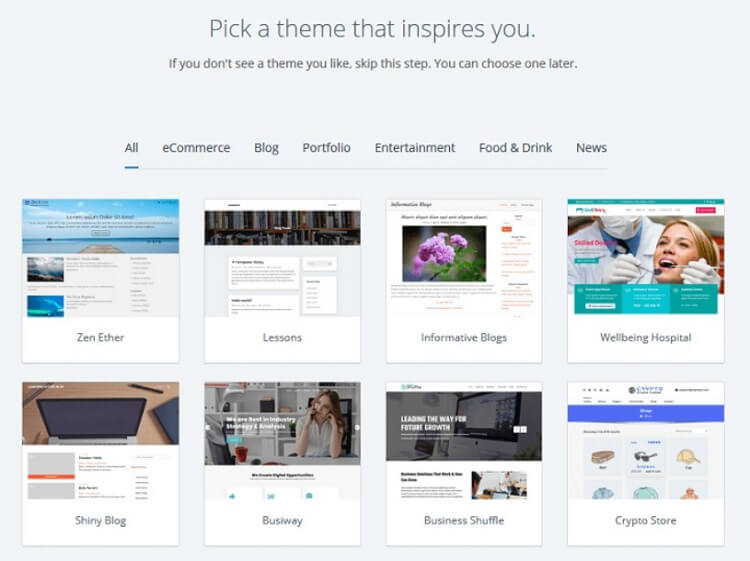 bluehost themes