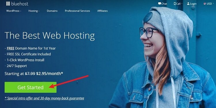 get started with bluehost