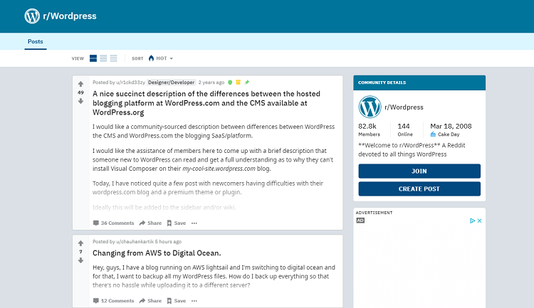 WordPress Subreddit