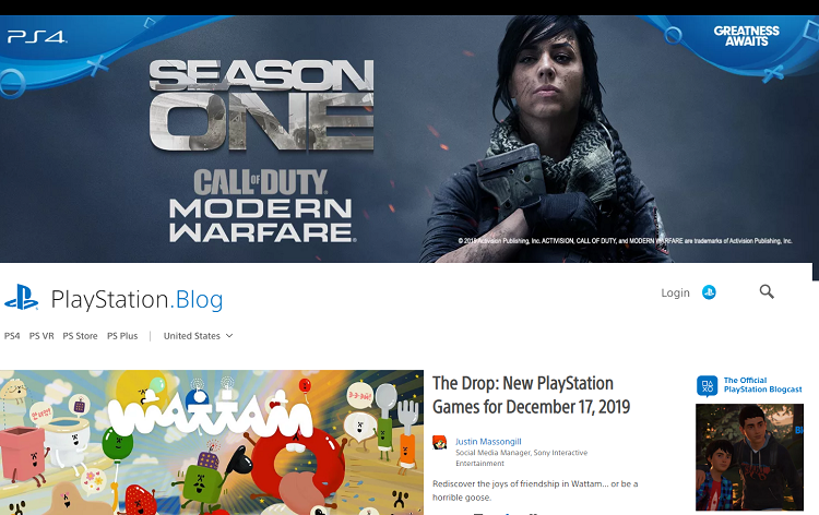 Big brands using WordPress: Playstation blog