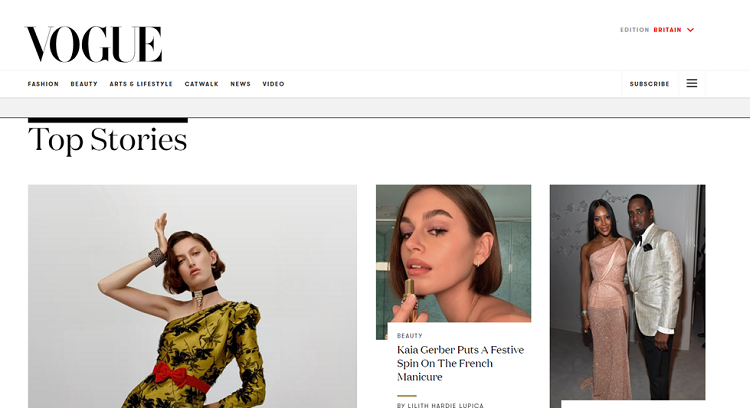 Big brands using WordPress: Vogue